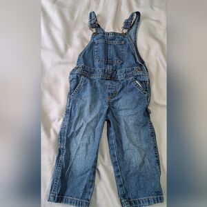 Wrangler Blue Denim Overalls with Brass Accents